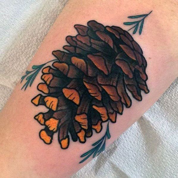 60 Pine Cone Tattoo Designs for Men