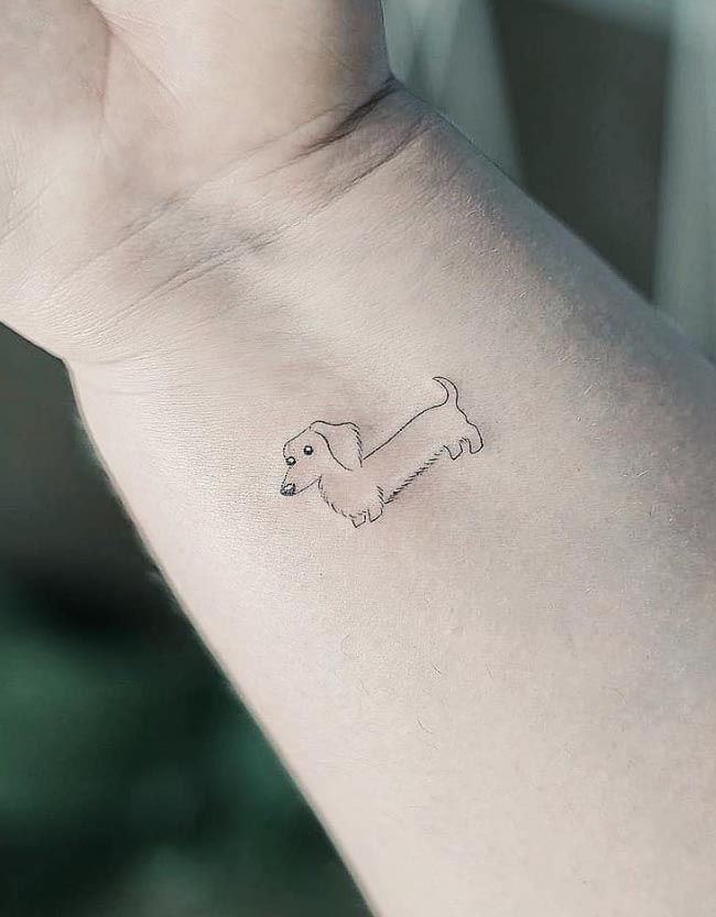 20 Simple Dachshund Outline Tattoo Ideas
