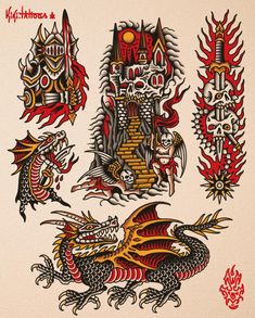 57 Dark fantasy trad ideas in 2025 | traditional tattoo art, american  traditional tattoo, traditional tattoo