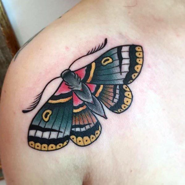50 Traditional Moth Tattoo Designs for Men