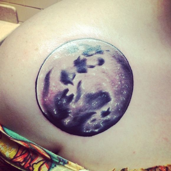 Creative realistic full moon tattoo | Tattoos | Pinterest