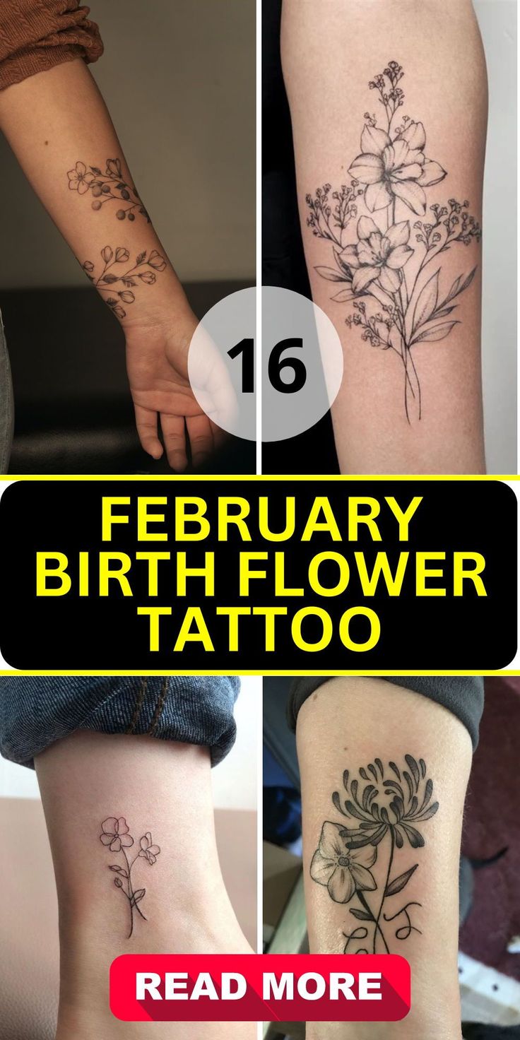 Inspiring february birth flower tattoo ideas with name and small designs  that catch the eye