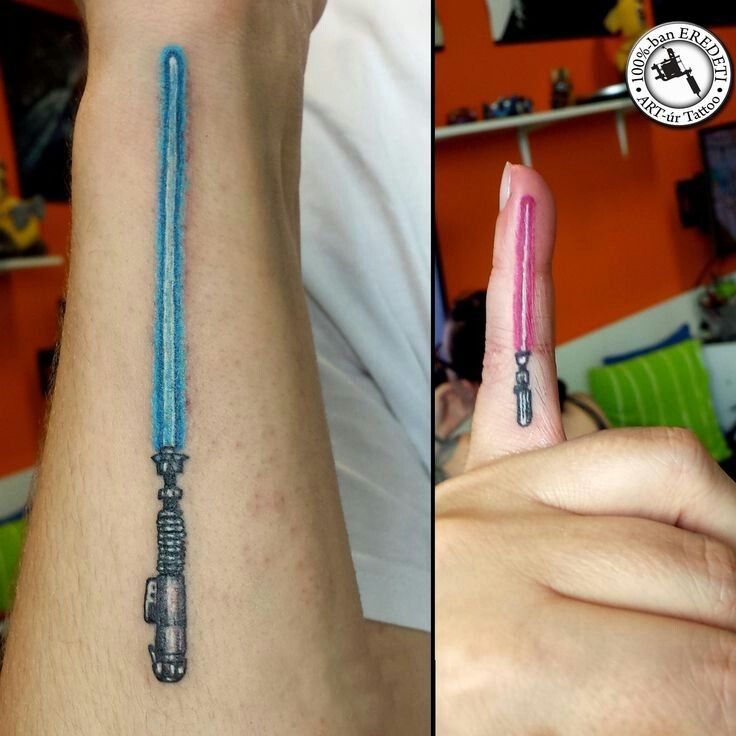 Pin by jaslyn on Tattoo Ideas | Lightsaber tattoo, Star wars tattoo, Tattoos