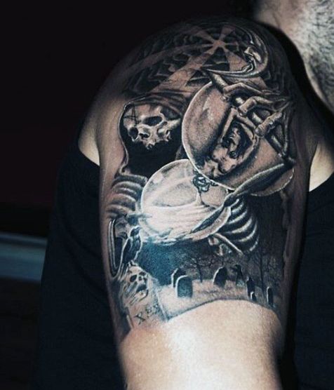 40 Graveyard Tattoo Designs for Men