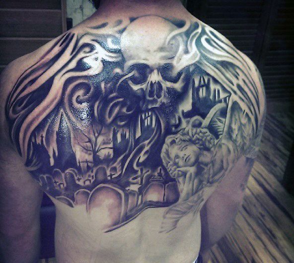 40 Graveyard Tattoo Designs for Men