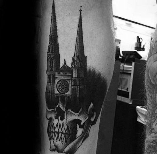 50 Cathedral Tattoo Designs for Men