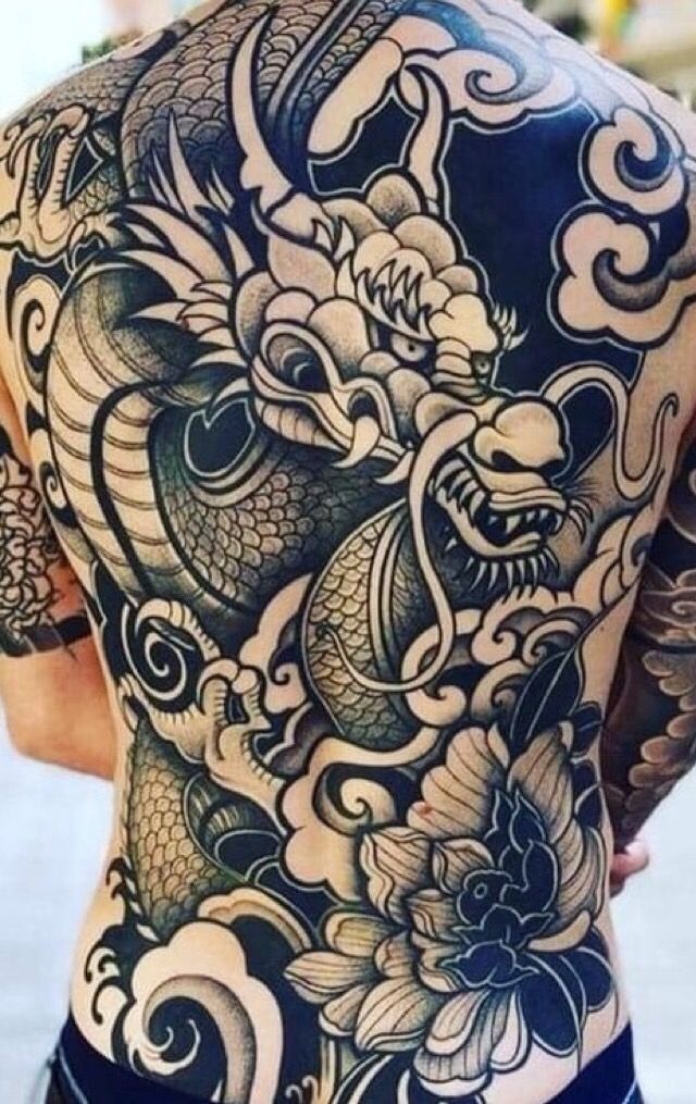 Pin by Ola Wagner on Tatuering "Drake och tiger" | Back tattoos for guys,  Japanese tattoo designs, Back tattoo women