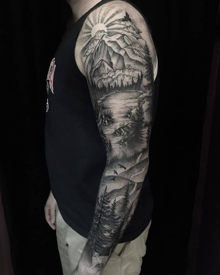 70 Cool Forest Sleeve Tattoo Ideas for Men and Women