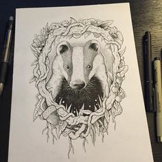 10 Tattoos ideas | tattoos, badger tattoo, animal art