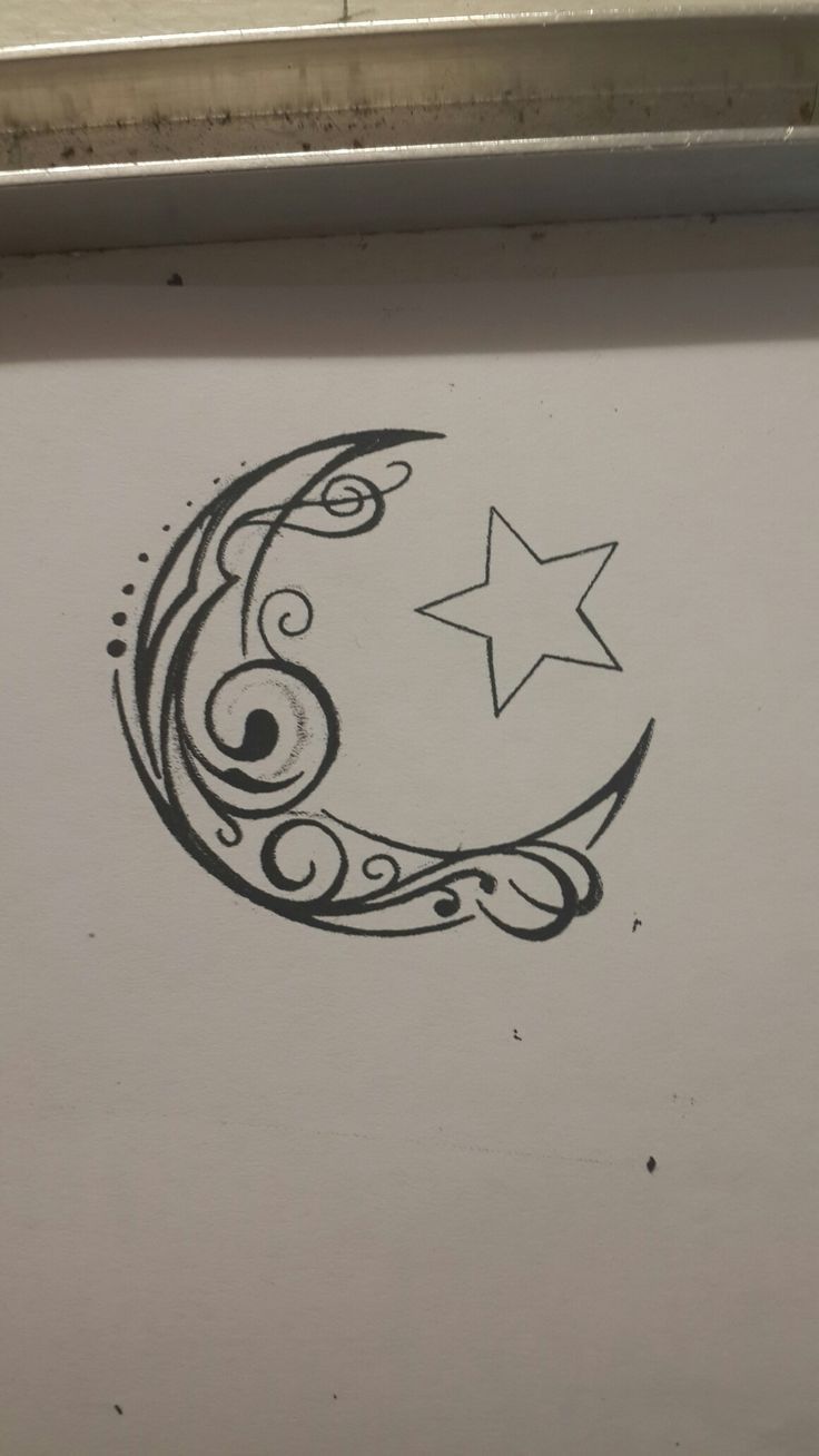 Moon and Stars Celtic Tattoo Design