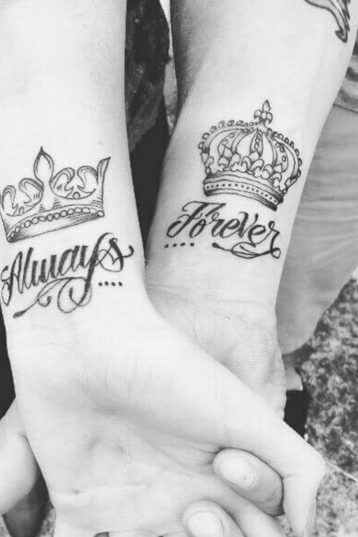 Top 35 Unique King And Queen Crown Tattoo Designs
