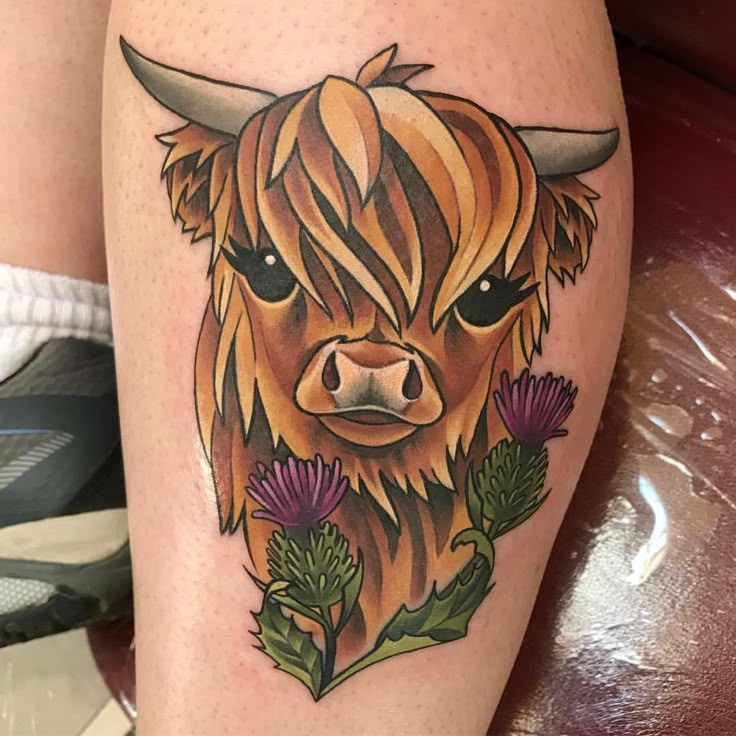 Pin by Theresa Gould on Mother and daughter, tattoos | Highland cow tattoo, Cow  tattoo, Tattoos