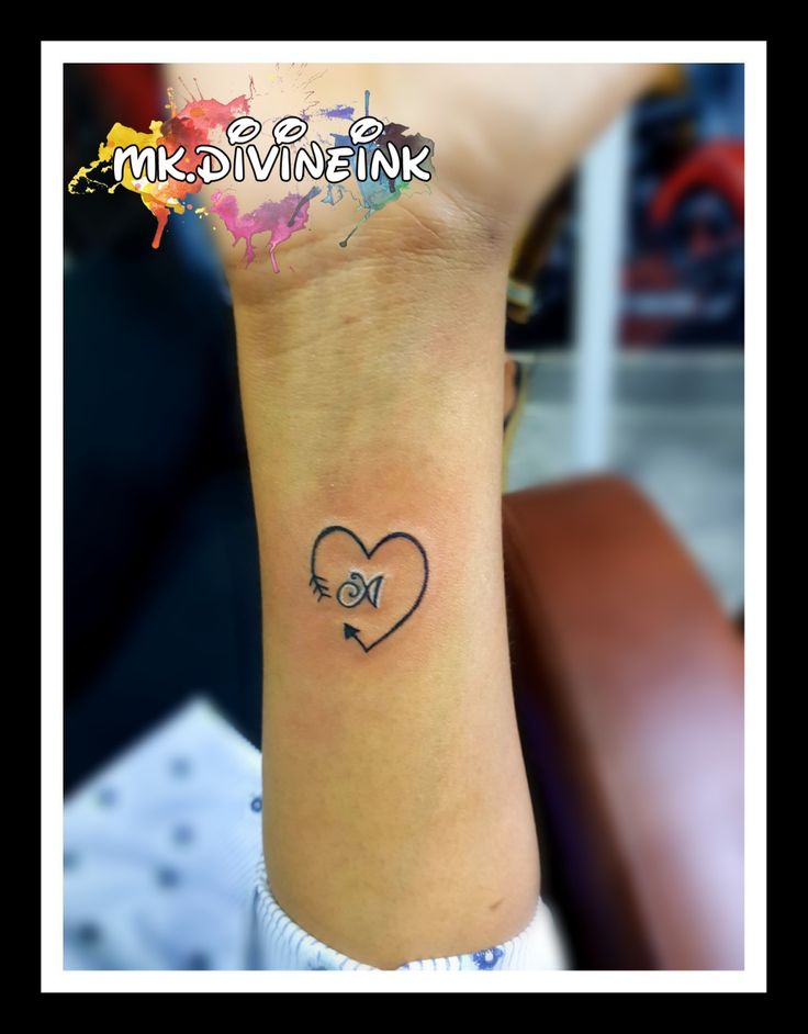 Heart tattoo, Name Initial tattoo, Initial tattoo, Cute tattoo, Small tattoo, Blackwork tattoo, A alphabet tattoo, Tattoo design, Customise tattoo designs, Tattoo style, Tattoo ideas INSTAGRAM:- www.instagram.com/mk.divineink