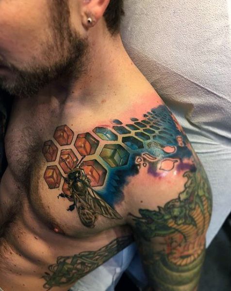 80 Honeycomb Tattoo Designs for Men