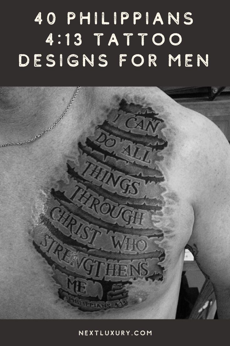 40 Philippians 4:13 Tattoo Designs For Men - Bible Verse Ideas
