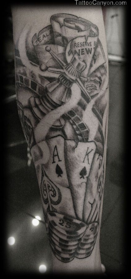 Gambling tattoo, Casino tattoo, Vegas tattoo