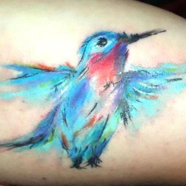 Watercolor Bluebird Tattoo Idea