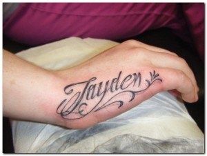 Hand Name Tattoo Ideas