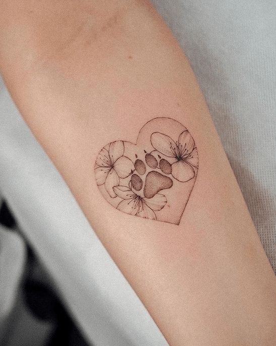65 Meaningful Paw Print Tattoos for Pet Lovers - The Beauty Pursuit
