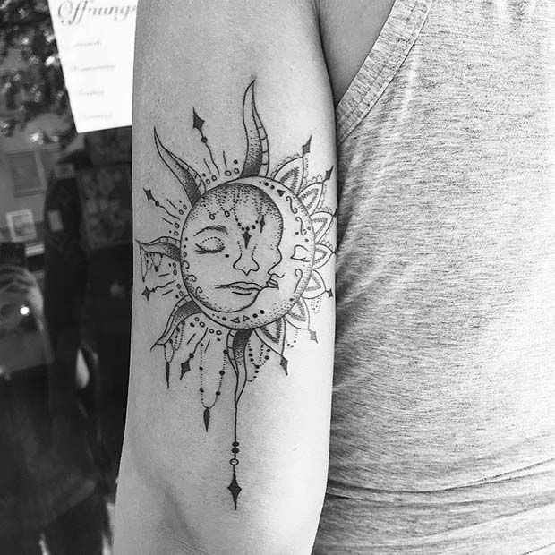 63 Most Beautiful Sun and Moon Tattoo Ideas