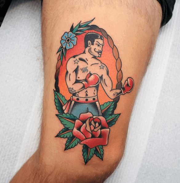 50 Traditional Boxer Tattoo Designs for Men