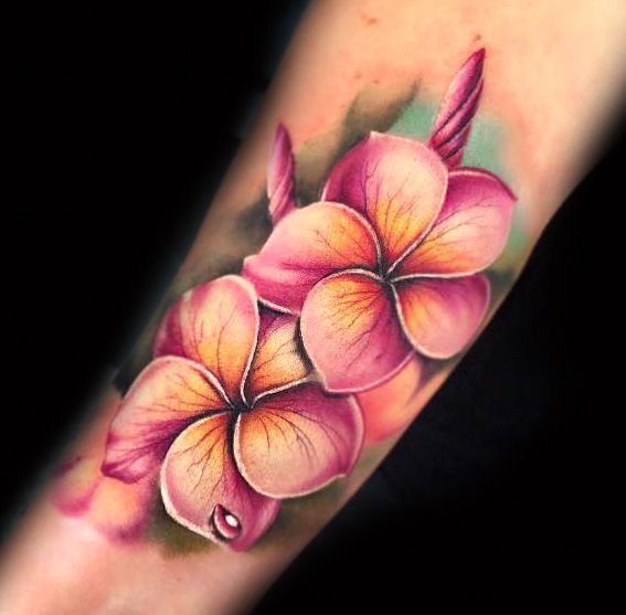 Loading... | Hawaiian flower tattoos, Tropical flower tattoos, Flower tattoo sleeve