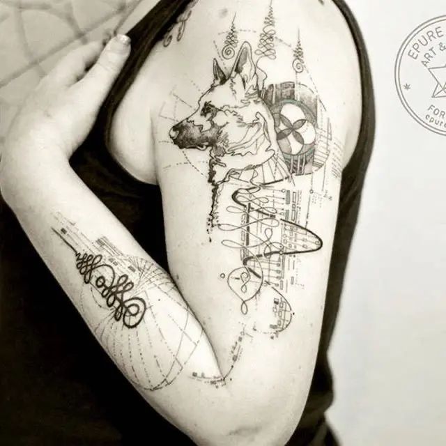 14 Gorgeous German Shepherd Tattoo Designs!