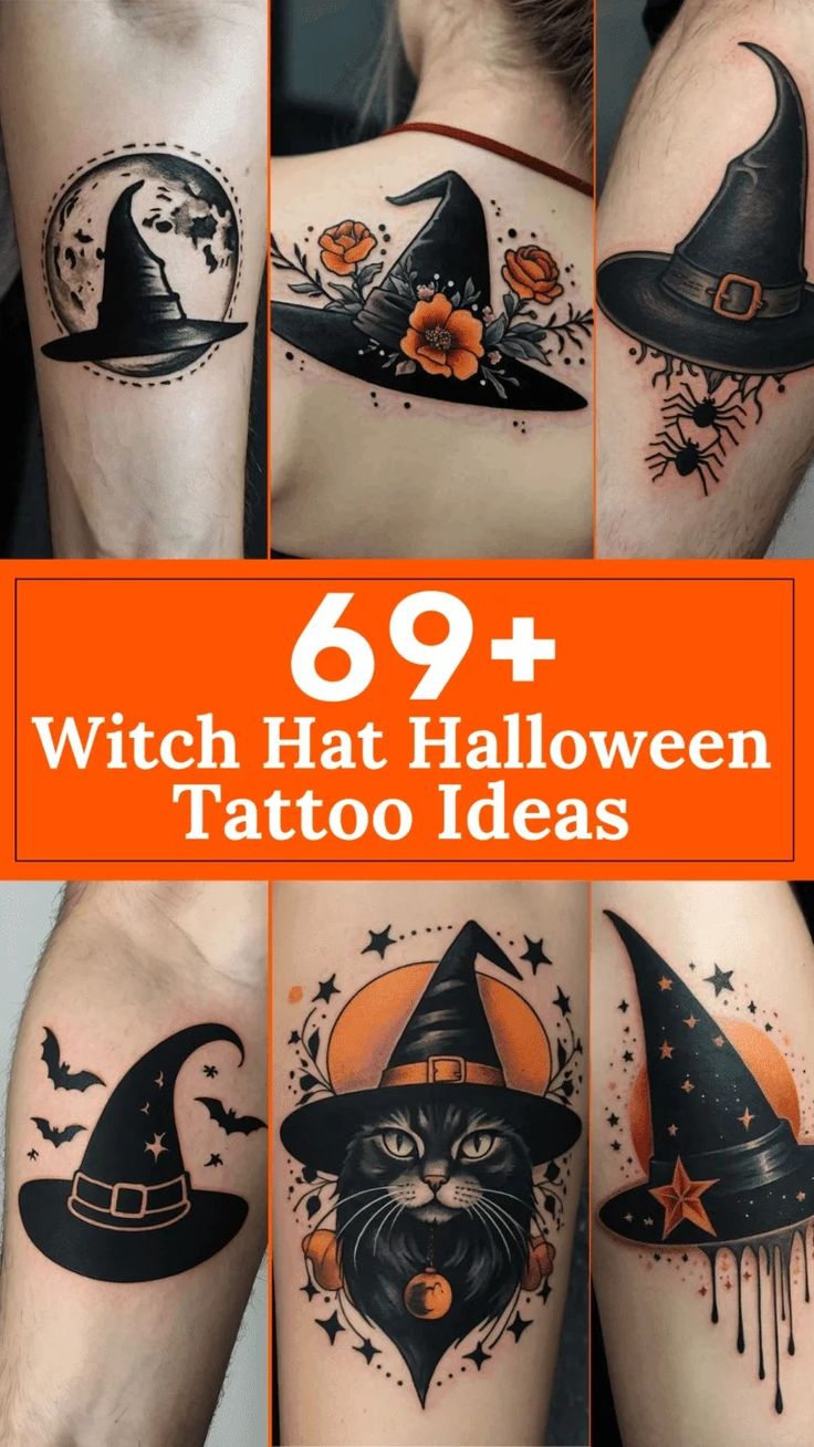 69+ Witch Hat Halloween Tattoo Ideas for a Magical Touch
