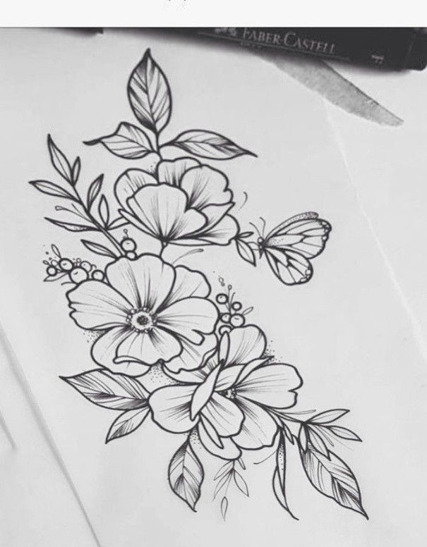Flower and Butterfly Tattoo Ideas