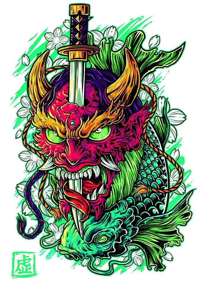 190+ Oni Mask Tattoo Designs with Meaning(2024)