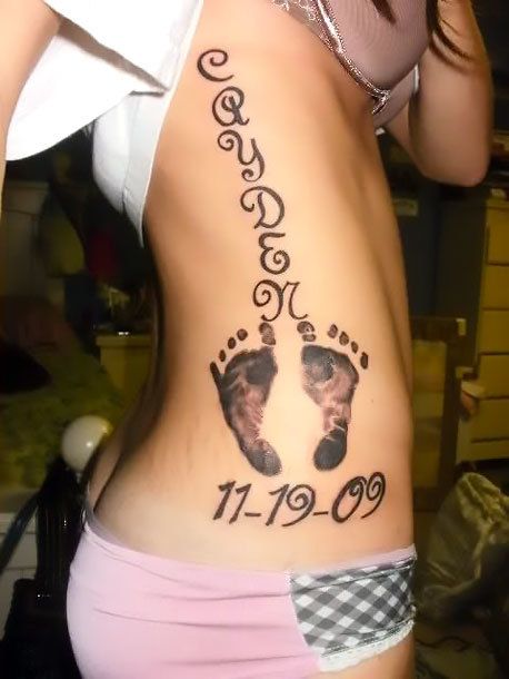 Footprints on Side Tattoo Idea