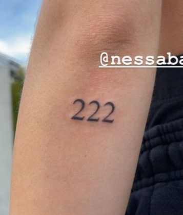 222 Angel Number Tattoo [ Small Tattoo Ideas ]
