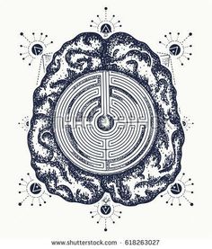 Discover 32 Brain Tattoo Ideas and Labyrinth Tattoo Ideas | maze drawing,  colorful labyrinth design, minimalist labyrinth art and more