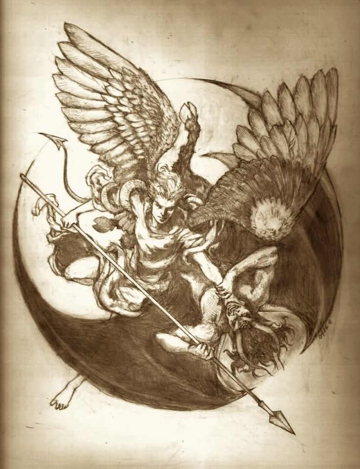 Image result for tattoo design angel vs demon