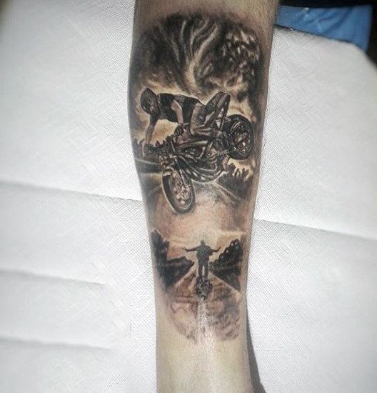 Motorcycle Tattoos For Men - Two Wheel Design Ideas