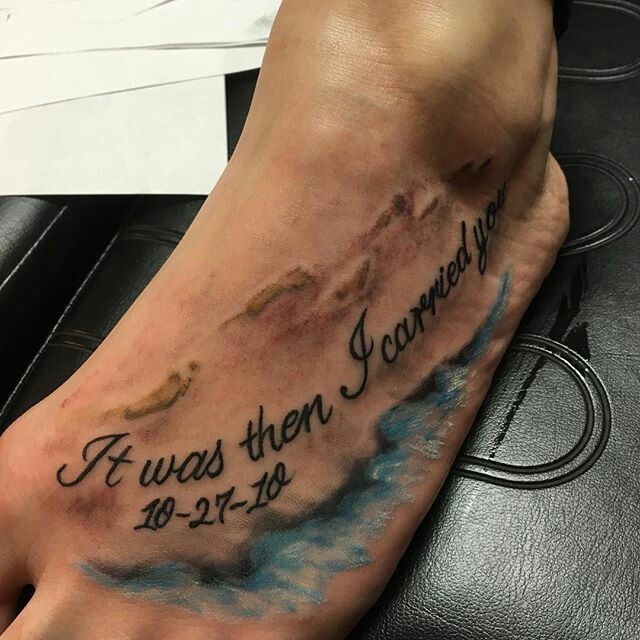 Discover 31 Footprints In the Sand and Poem Tattoo Ideas | prayer tattoo,  child footprint tattoo, surf home decor and more