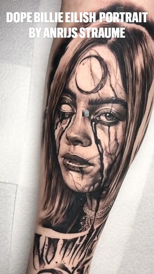Dope Billie Eilish portrait by Anrijs Straume using Killer Ink supplies!