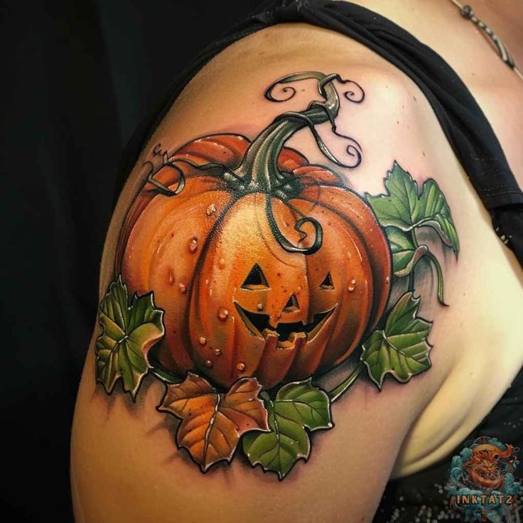 Pumpkin Tattoos: 216 Cute and Creepy Pumpkin Tattoo Ideas