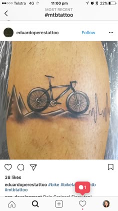 23 Tattoo Ideas | bike tattoos, bicycle tattoo, cycling tattoo