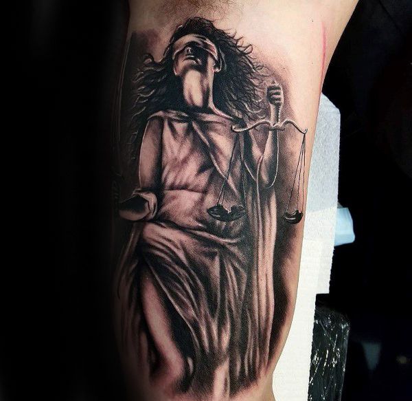 37 Honest Lady Justice Tattoo Designs for Men