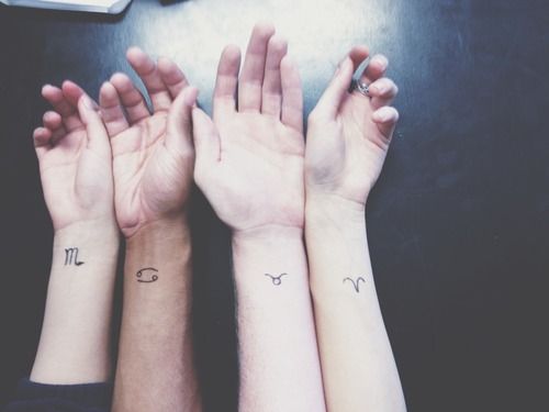 Friendship tattoos, Taurus tattoos, Matching friend tattoos