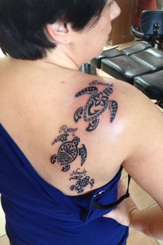 15+ Amazing Turtle Family Tattoo Designs