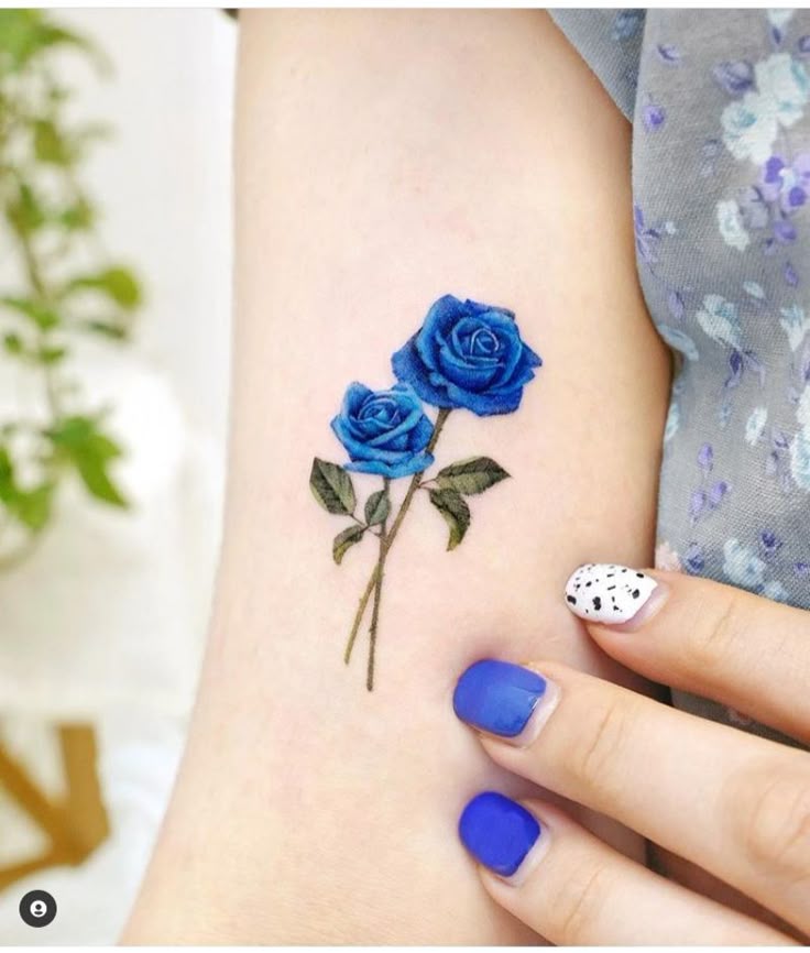 24 Lovely Blue Rose Tattoo Designs - The XO Factor