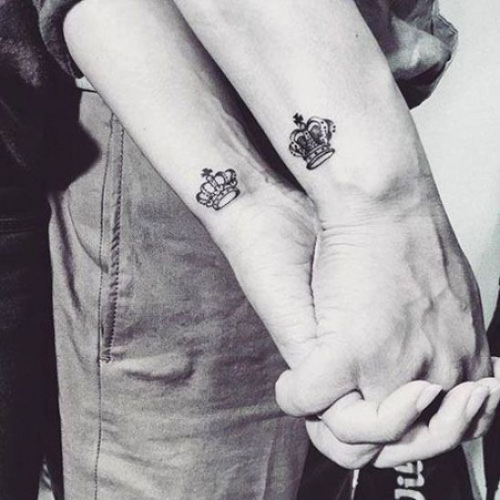 King and Queen Tattoos on Wrist For Couples - Best Tattoo Ideas and Designs  For Couples - Cute Matching Tattoos For King and Queen Husband and Wife  Boyfriend and Girlfriend #tattoos #relationshipgoals #