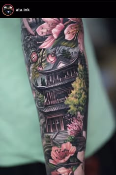 Discover 12 Pagoda and Japanese Temple Tattoo Ideas | geisha tattoo, buddha tattoos, guerriero samurai and more