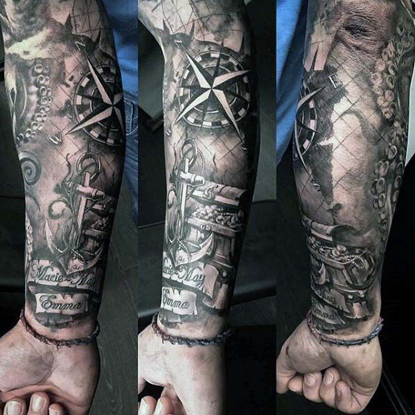 37 Nautical Sleeve Tattoos for Men