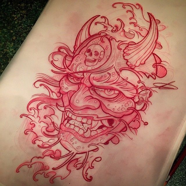 190+ Oni Mask Tattoo Designs with Meaning(2024)
