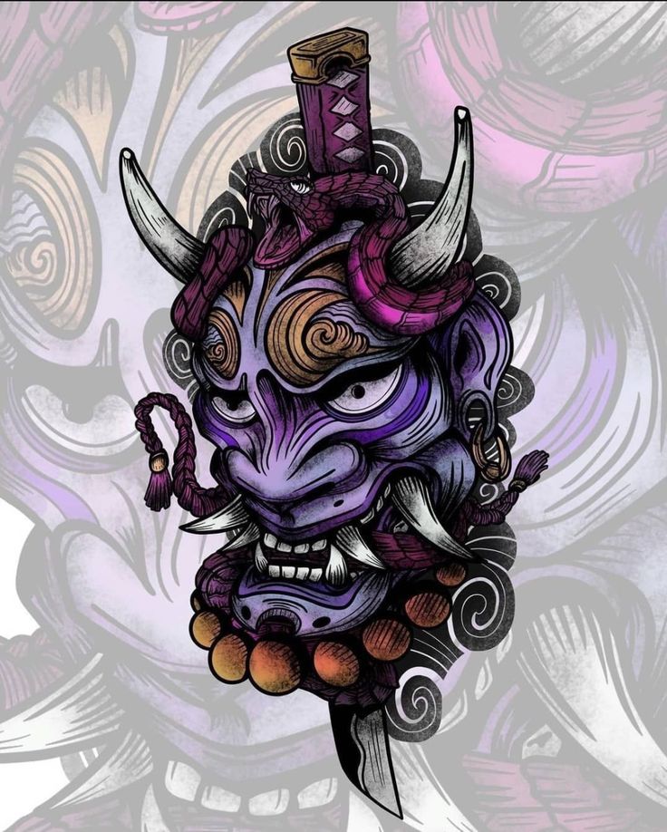 190+ Oni Mask Tattoo Designs with Meaning(2024)