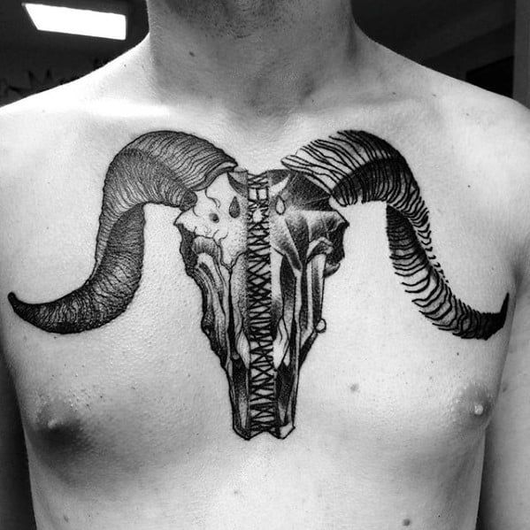 50 Stunning Goat Skull Tattoo Designs for Men
