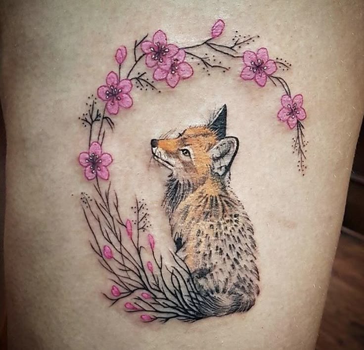 Little Fox with cherry blossom 🌸